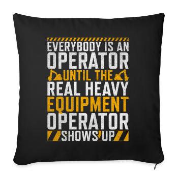 Drôles d’ouvriers de la construction et de conducteurs d’excavatrices de chantier - Housse de coussin décorative 45 x 45 cm - noir - Devant
