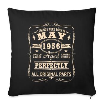 Vintage Mai 1956 Geburtstag - Sofakissenbezug 45 x 45 cm - Schwarz - Vorne