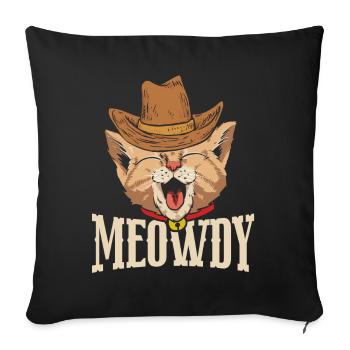 Meowdy - Sofakissenbezug 45 x 45 cm - Schwarz - Vorne