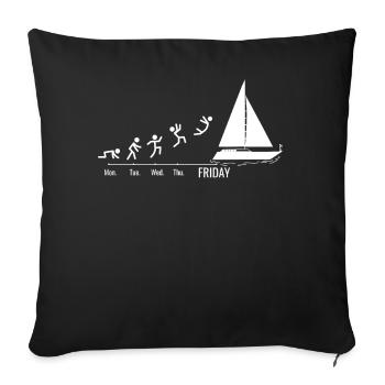 Sailboat Sailing Ship Sailing Yacht Weekend - Sofa pillowcase 17,3'' x 17,3'' (45 x 45 cm) - black - Front