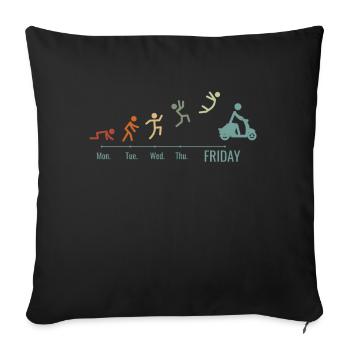 Scooter Rider Moped Moped Scooter Driver Vintage - Sofa pillowcase 17,3'' x 17,3'' (45 x 45 cm) - black - Front