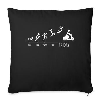 Scooter Rider Moped Moped Scooter Driver Weekend - Sofa pillowcase 17,3'' x 17,3'' (45 x 45 cm) - black - Front