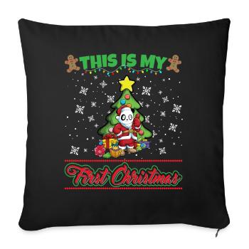This Is My First Christmas Toddler One Year X-Mas - Sofakissenbezug 45 x 45 cm - Schwarz - Vorne