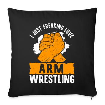 Bras de fer Bras de fer Bras de fer Cadeau - Housse de coussin décorative 45 x 45 cm - noir - Devant