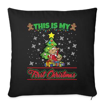 This Is My First Christmas Toddler One Year X-Mas - Sofakissenbezug 45 x 45 cm - Schwarz - Vorne