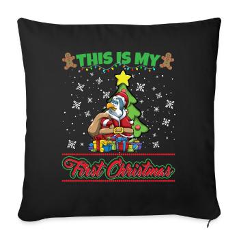 This Is My First Christmas Toddler One Year X-Mas - Sofakissenbezug 45 x 45 cm - Schwarz - Vorne