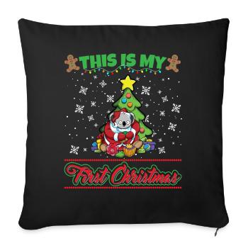 This Is My First Christmas Toddler One Year X-Mas - Sofakissenbezug 45 x 45 cm - Schwarz - Vorne
