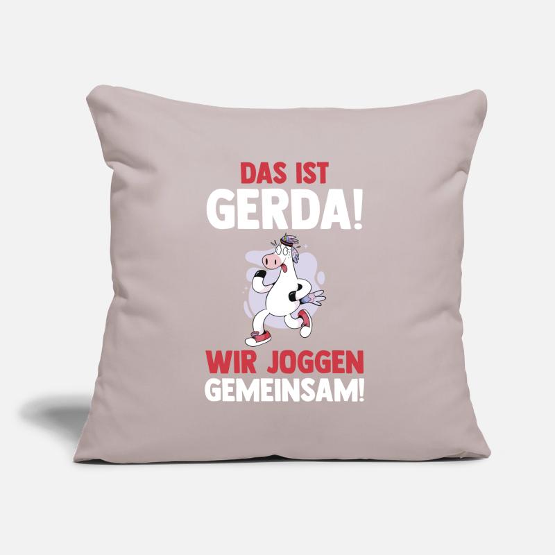 C’est Gerda nous courons ensemble vache Housse de coussin décorative 45 x 45 cm