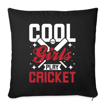 Cool girls play cricket - Sofakissenbezug 45 x 45 cm - Schwarz - Vorne
