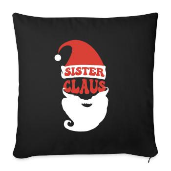 Soeur Noël Costume de famille Santa Claus - Housse de coussin décorative 45 x 45 cm - noir - Devant