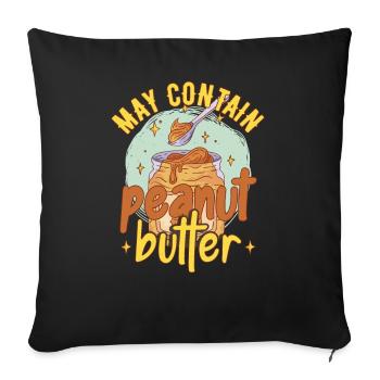 Peut contenir du beurre d’arachide - Housse de coussin décorative 45 x 45 cm - noir - Devant