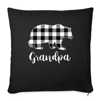 Grand-père ours - Housse de coussin décorative 45 x 45 cm - noir - Devant