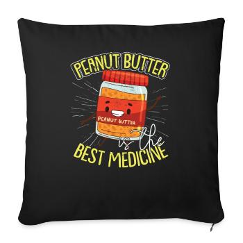 Drôle d’humour au beurre de cacahuète - Housse de coussin décorative 45 x 45 cm - noir - Devant