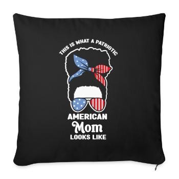 This is what patriotic American mother looks like USA - Sofa pillowcase 17,3'' x 17,3'' (45 x 45 cm) - black - Front