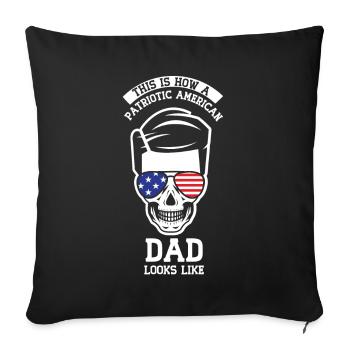 Voici à quoi ressemble un père américain patriote - Housse de coussin décorative 45 x 45 cm - noir - Devant