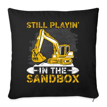 Drôles d’ouvriers de la construction et de conducteurs d’excavatrices de chantier - Housse de coussin décorative 45 x 45 cm - noir - Devant