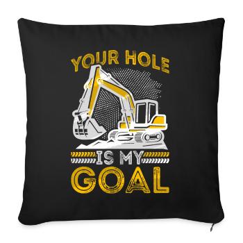 Drôles d’ouvriers de la construction et de conducteurs d’excavatrices de chantier - Housse de coussin décorative 45 x 45 cm - noir - Devant