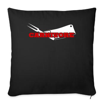 Boucher Carnivore Viande Grillade - Housse de coussin décorative 45 x 45 cm - noir - Devant