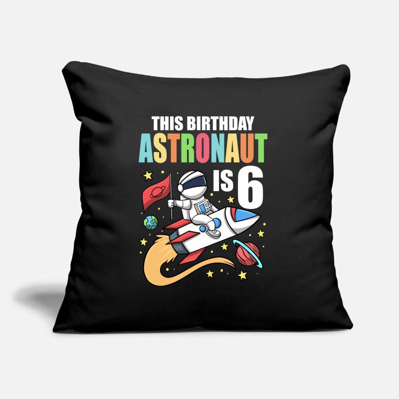 Space Birthday 6 Astronaut Planets Rocket Ship Sofa pillowcase 17,3'' x 17,3'' (45 x 45 cm)