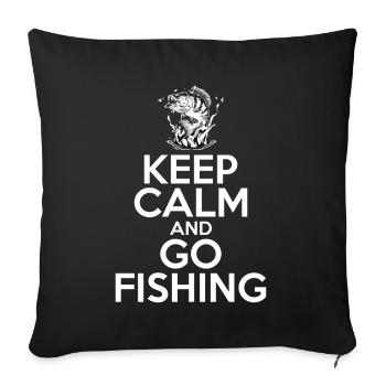 Keep Calm And Go Fishing - Sofa pillowcase 17,3'' x 17,3'' (45 x 45 cm) - black - Front