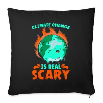 Le changement climatique est une véritable prise de conscience Activiste du climat - Housse de coussin décorative 45 x 45 cm - noir - Devant