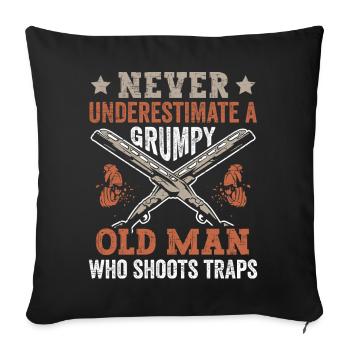 Clay Pigeon Shooting & Funny Sport Shooter Clay Pigeons - Housse de coussin décorative 45 x 45 cm - noir - Devant
