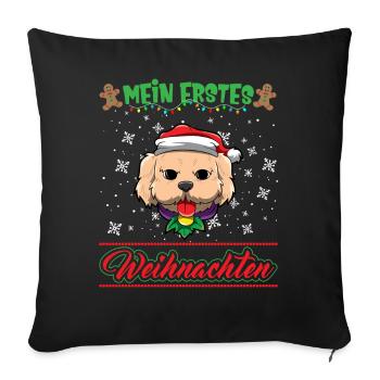 Mein Erstes Weihnachten Baby 1 Jahr Heilig Abend - Sofakissenbezug 45 x 45 cm - Schwarz - Vorne