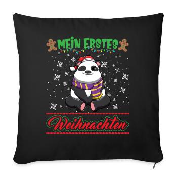 Mein Erstes Weihnachten Baby 1 Jahr Heilig Abend - Sofakissenbezug 45 x 45 cm - Schwarz - Vorne