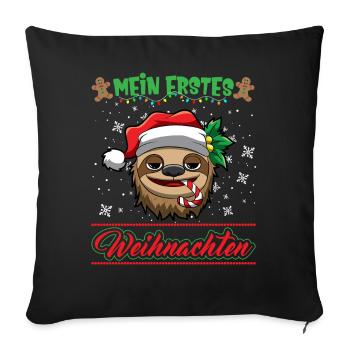 Mein Erstes Weihnachten Baby 1 Jahr Heilig Abend - Sofakissenbezug 45 x 45 cm - Schwarz - Vorne