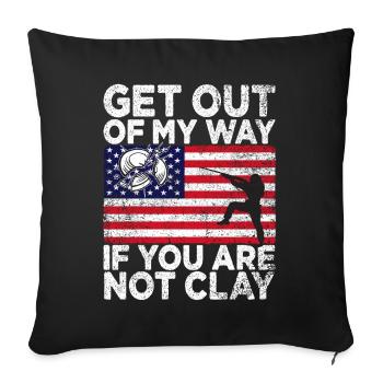 Clay Pigeon Shooting & Funny Sport Shooter Clay Pigeons - Housse de coussin décorative 45 x 45 cm - noir - Devant