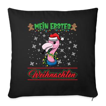 Mein Erstes Weihnachten Baby 1 Jahr Heilig Abend - Sofakissenbezug 45 x 45 cm - Schwarz - Vorne