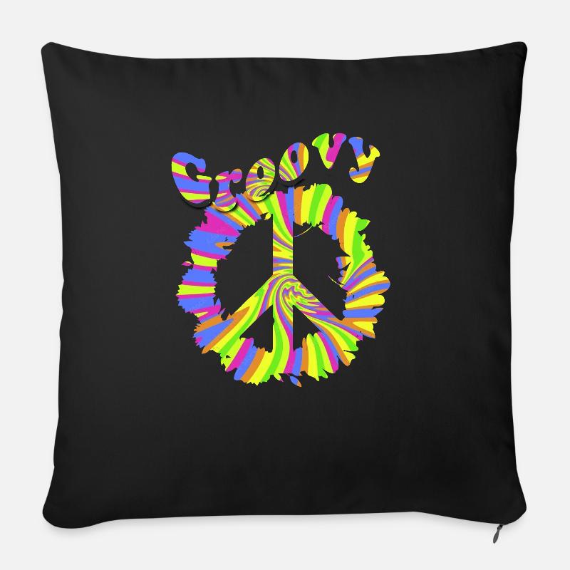 Hippie - Sofakissenbezug 45 x 45 cm - Schwarz