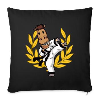 Karate Horse Self Defense You Horse Sport - Sofa pillowcase 17,3'' x 17,3'' (45 x 45 cm) - black - Front