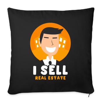 I Sell Real Estate Real Estate Agents Houses - Sofa pillowcase 17,3'' x 17,3'' (45 x 45 cm) - black - Front