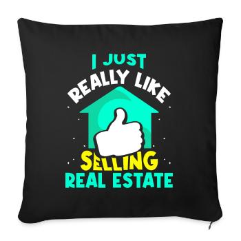 I like it easy to sell real estate brokers - Sofa pillowcase 17,3'' x 17,3'' (45 x 45 cm) - black - Front