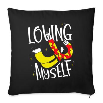 I love myself self-love self-love sweet - Sofa pillowcase 17,3'' x 17,3'' (45 x 45 cm) - black - Front