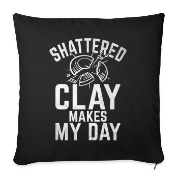 Clay Pigeon Shooting & Funny Sport Shooter Clay Pigeons - Housse de coussin décorative 45 x 45 cm - noir - Devant