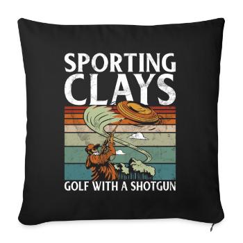 Tontaubenschießen & Lustige Sportschütze Tontauben - Sofakissenbezug 45 x 45 cm - Schwarz - Vorne