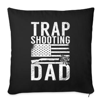Clay Pigeon Shooting & Funny Sport Shooter Clay Pigeons - Housse de coussin décorative 45 x 45 cm - noir - Devant
