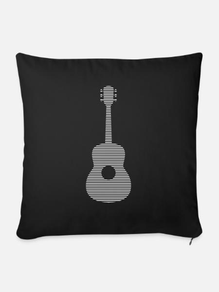 Gitarre - Sofakissenbezug 45 x 45 cm - Schwarz