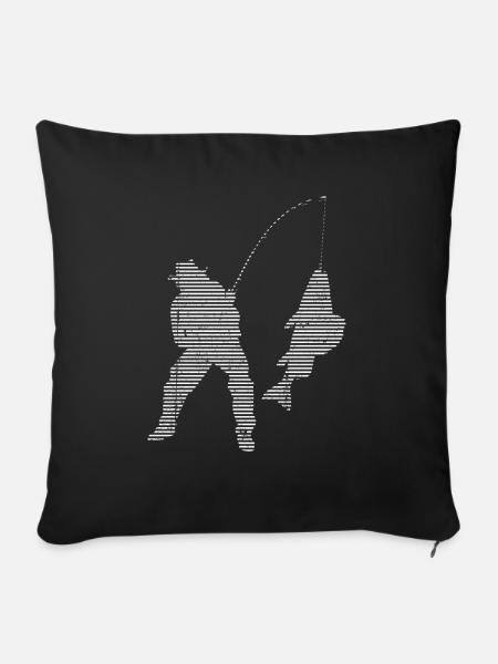 Angeln - Sofakissenbezug 45 x 45 cm - Schwarz