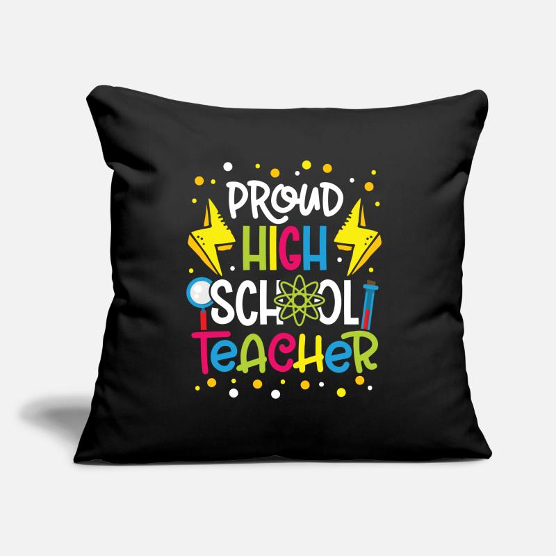 Enseignant fier Enseignant Élève de l’école secondaire Housse de coussin décorative 45 x 45 cm