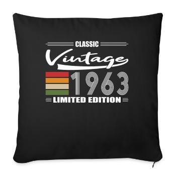 60th Birthday Classic 1963 Vintage 1963 - Sofa pillowcase 17,3'' x 17,3'' (45 x 45 cm) - black - Front