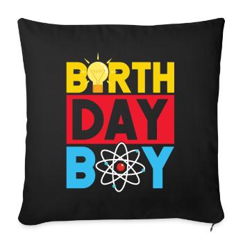 Science Birthday Garçon - Housse de coussin décorative 45 x 45 cm - noir - Devant