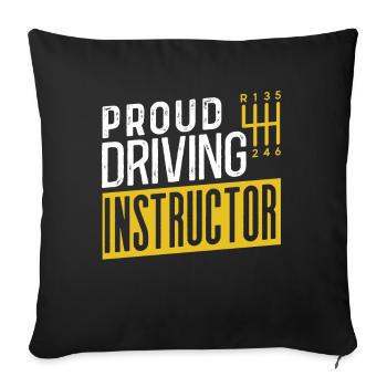 Fier instructeur de conduite leçon de conduite profession d’école de conduite - Housse de coussin décorative 45 x 45 cm - noir - Devant