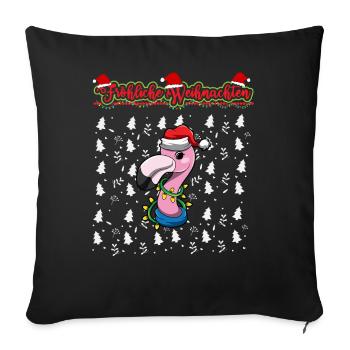 Fröhliche Weihnachten X-Mas Santa Heilig Abend - Sofakissenbezug 45 x 45 cm - Schwarz - Vorne