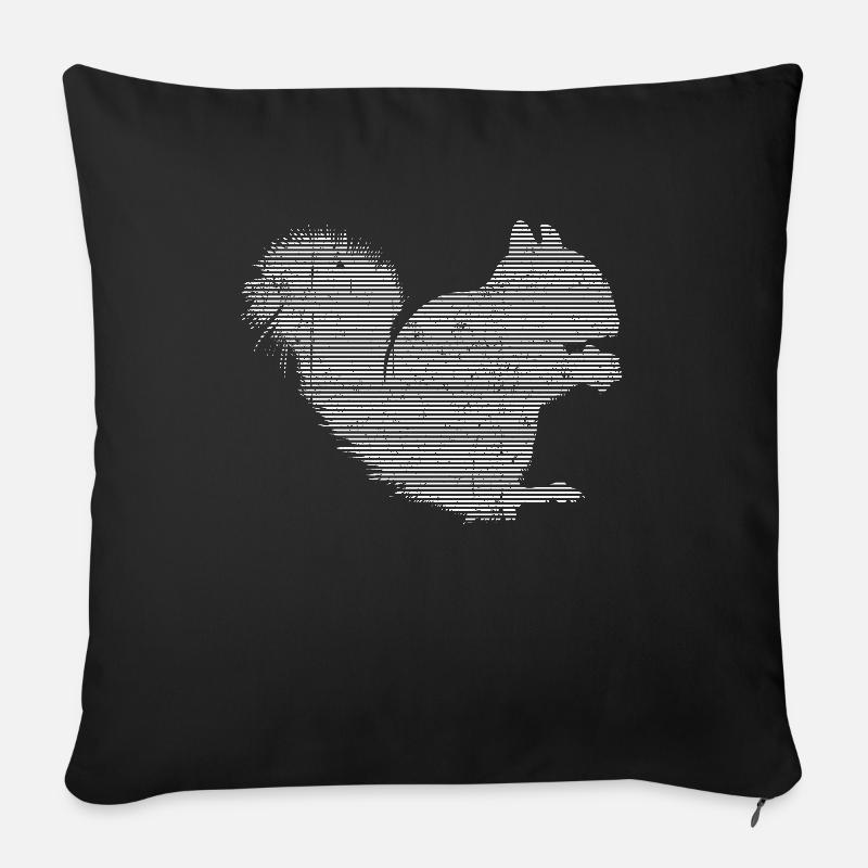 Eichhörnchen - Sofakissenbezug 45 x 45 cm - Schwarz