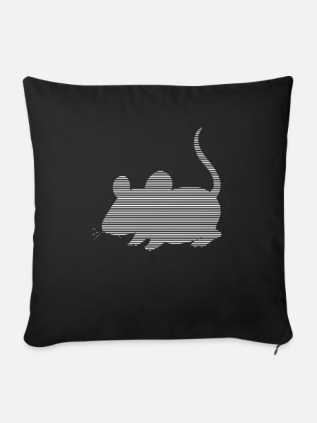 Maus - Sofakissenbezug 45 x 45 cm - Schwarz