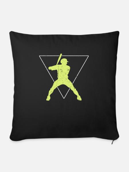 Baseball Logo - Sofakissenbezug 45 x 45 cm - Schwarz