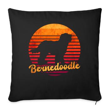 Bernedoodle Dog - Sofa pillowcase 17,3'' x 17,3'' (45 x 45 cm) - black - Front